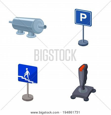 Filter, traffic sign and other  icon in cartoon style. game joystick icons in set collection.