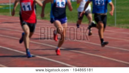 Blurred View Of Man Athletic Running Competition
