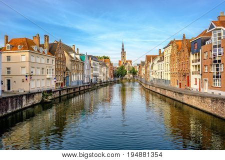 Bruges (Brugge) cityscape with water canal, Flanders, Belgium