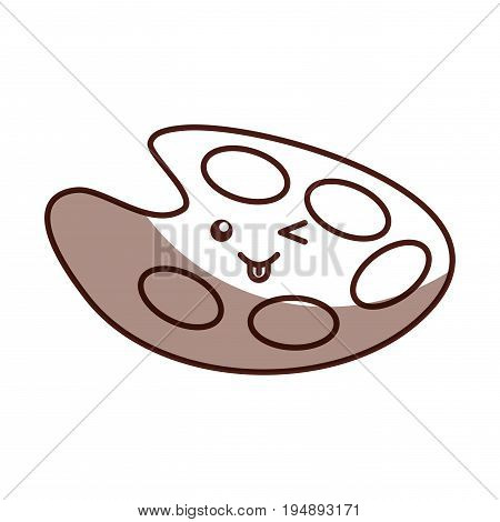 paint pallette kawaii character vector illustration design