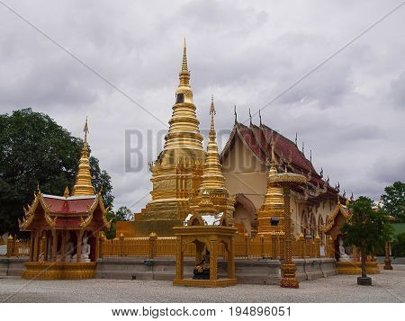 Wat Phrathat Ha Duang Buddhist temple Lamphun Thailand.
