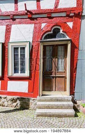 Door Of An Old House In Herborn, Germany
