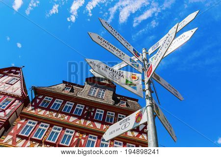 Cityscape At The Market Square In Herborn, Germany