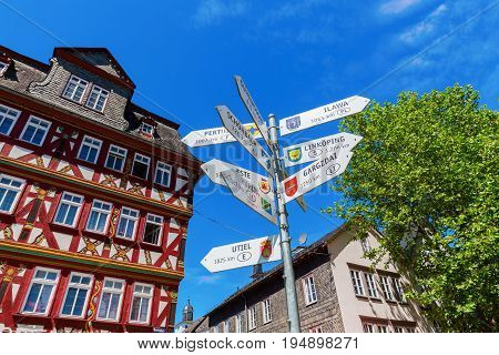 Cityscape At The Market Square In Herborn, Germany