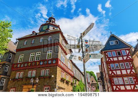 Cityscape At The City Square In Herborn, Germany