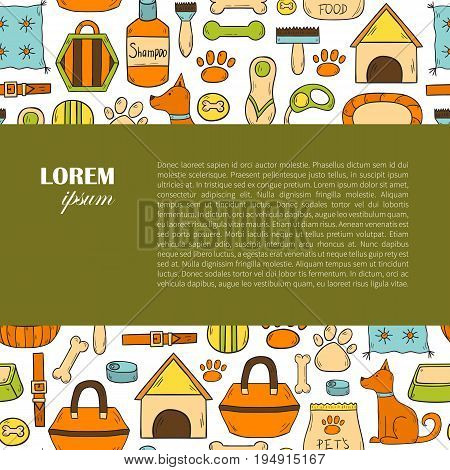 Vector Hand Drawn Dog Stuff Background