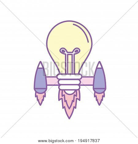bulb with thrusters to creative idea vector illustration