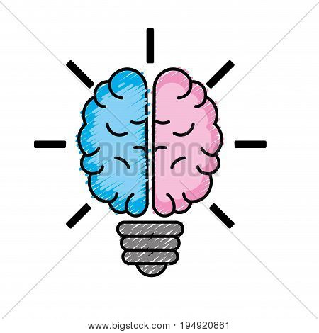 brain bulb to crative ideas solutions vector illustration