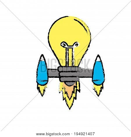 bulb with thrusters to creative idea vector illustration
