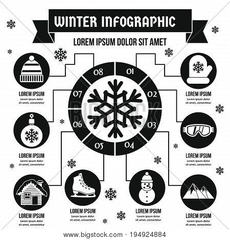 Winter infographic banner concept. Simple illustration of winter infographic vector poster concept for web