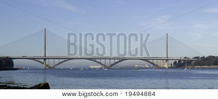 Frankrig, Bretagne, Finistere, Brest: visning af Plougastel Bridge