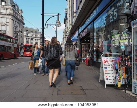 People In Oxford Street In London