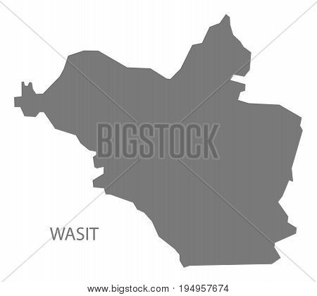 Wasit Iraq map grey illustration silhouette shape