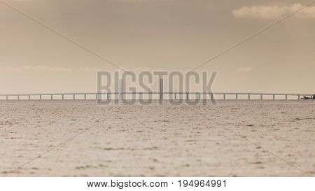 The Oresund Bridge Between Denmark And Sweden