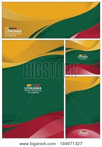 Lithuania flag abstract colors background. Collection banner design. brochure vector illustration.