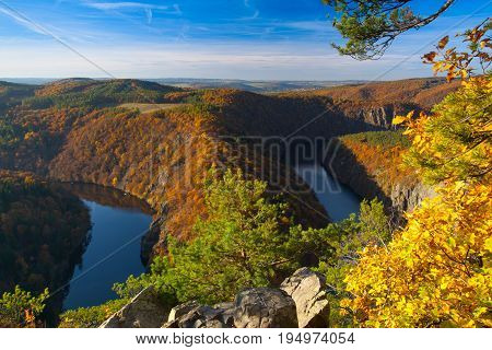 Famous The May view on Vltava river Stechovice dam Czech Republic