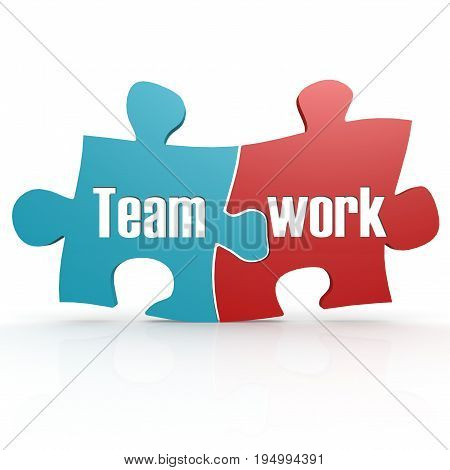 Blue And Red With Teamwork  Puzzle