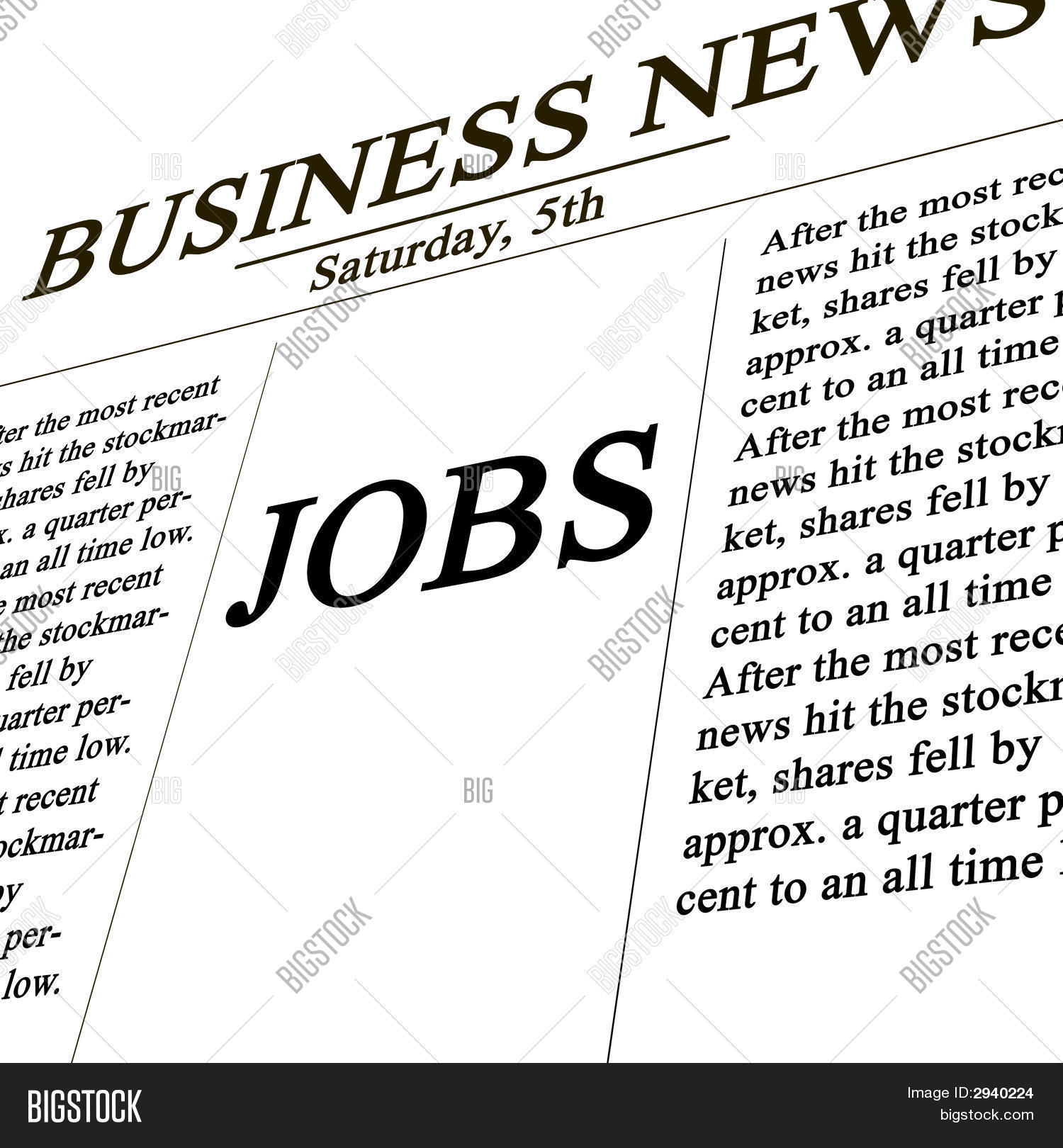 Jobs News Paper Image & Photo (Free Trial) Bigstock