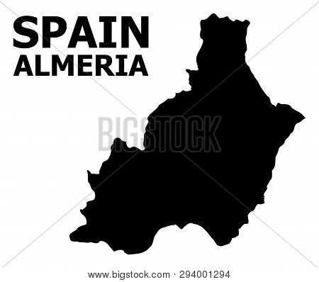 Vector Map Of Almeria Province With Name. Map Of Almeria Province Is Isolated On A White Background.