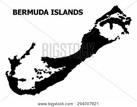 Vector Map Of Bermuda Islands With Name. Map Of Bermuda Islands Is Isolated On A White Background. S