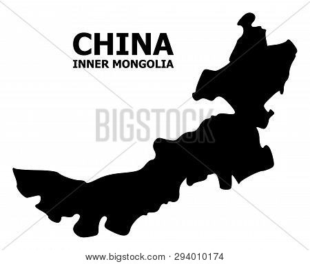 Vector Map Of Inner Mongolia With Title. Map Of Inner Mongolia Is Isolated On A White Background. Si