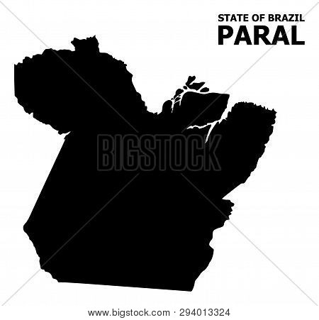 Vector Map Of Paral State With Name. Map Of Paral State Is Isolated On A White Background. Simple Fl