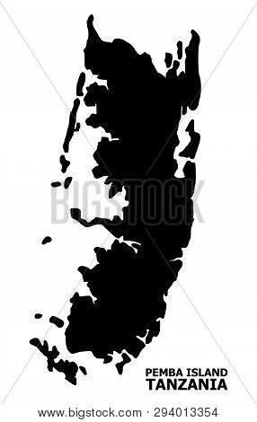 Vector Map Of Pemba Island With Caption. Map Of Pemba Island Is Isolated On A White Background. Simp