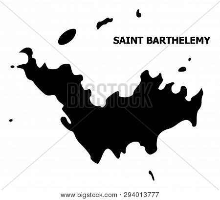 Vector Map Of Saint Barthelemy With Title. Map Of Saint Barthelemy Is Isolated On A White Background