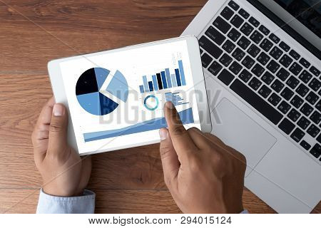 Business Man Work Chart Schedule Or Planning Financial Report Data Methodology