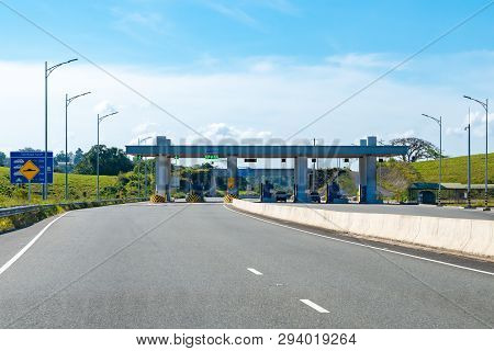 Saint Ann, Jamaica - March 19 2019: Toll Booth/ Toll Plaza On The Edward Seaga (north South) Highway
