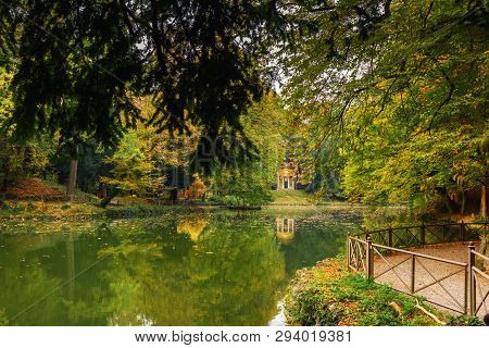Monza Large Park In Autumn. At Monza. Italy