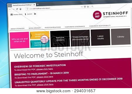 Los Angeles, California, Usa - 08 April 2019: Illustrative Editorial Of Steinhoff International Webs