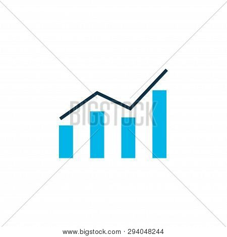 Bar Graph Icon Colored Symbol. Premium Quality Isolated Line Chart Element In Trendy Style.