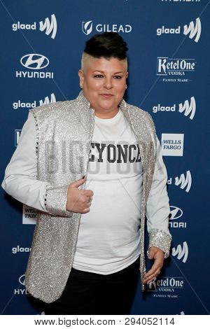 LOS ANGELES - MAR 28:  Ser Anzoategui at the 30th Annual GLAAD Media Awards at the Beverly Hilton Hotel on March 28, 2019 in Los Angeles, CA