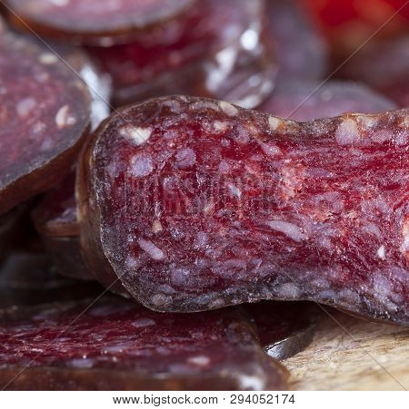 New Thin Slices Delicious Sausage Made From Pork Or Beef Cooking