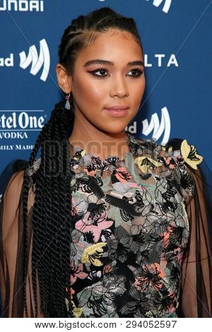 LOS ANGELES - MAR 28:  Alexandra Shipp at the 30th Annual GLAAD Media Awards at the Beverly Hilton Hotel on March 28, 2019 in Los Angeles, CA