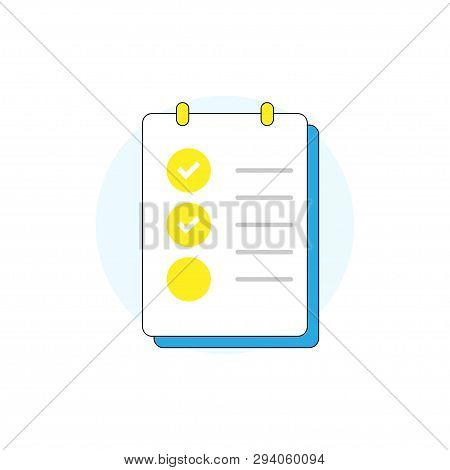 Vector Clipboard With Checklist Icon. Checklist Icon. Clipboard Icon. Trendy Flat Design. Stock Vect