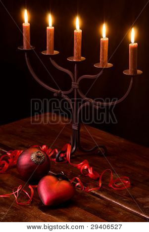 Decorazione di Natale con lume di candela titolare