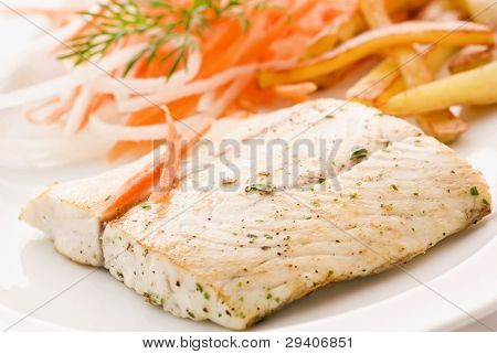 Barramundi Filet med Chips