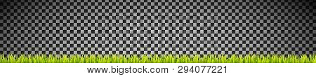 Fresh And Green Grass Banner Lines. Herbal Growth Overlay. Sport Field Coating.