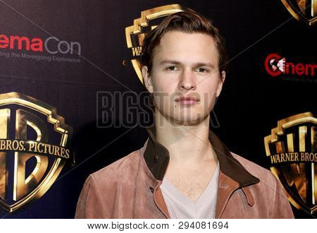 Ansel Elgort at the 2019 CinemaCon - Warner Bros. Pictures 'The Big Picture' Presentation held at the Caesars Palace in Las Vegas, USA on April 2, 2019.
