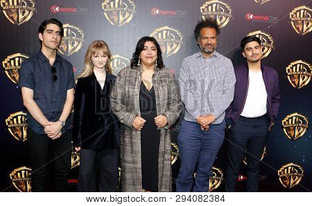 Viveik Kalra, Nell Williams, Gurinder Chadha, Sarfraz Manzoor and Aaron Phagura at the 2019 CinemaCon -'The Big Picture' Presentation held in Las Vegas, USA on April 2, 2019.