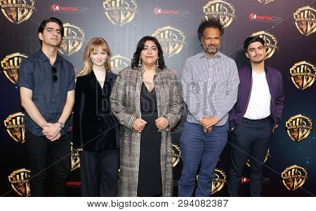 Viveik Kalra, Nell Williams, Gurinder Chadha, Sarfraz Manzoor and Aaron Phagura at the 2019 CinemaCon -'The Big Picture' Presentation held in Las Vegas, USA on April 2, 2019.