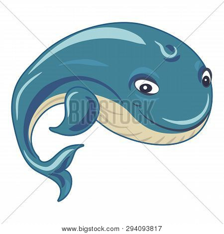Ocean Whale Icon. Cartoon Of Ocean Whale Vector Icon For Web Design Isolated On White Background