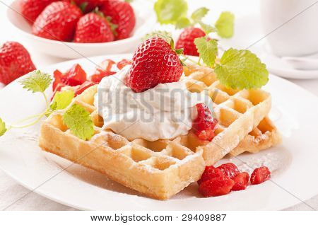 Waffels con fragola