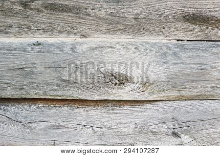Old White Oak Wood For Background Or Old Grey Wooden Texture. Old Oak For Vintage Table Or Furniture