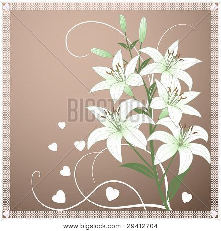 Beautiful spring wallpaper with lily flowers