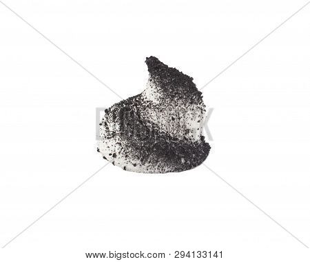 Shaving Foam Clean And Comfortable Shaving With Active Charcoal On A White Background, Isolate, Clos