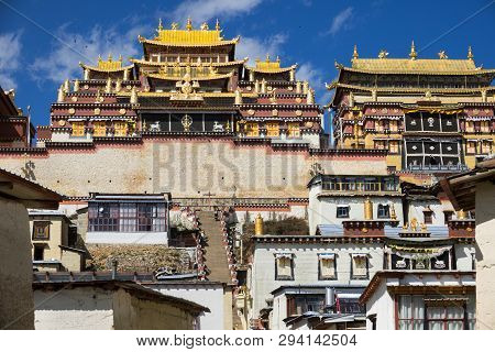Songzanlin Monastery  A Tempel Of Tabetan In Shangri-la ,sichuan China , Popular Destination Of Trav