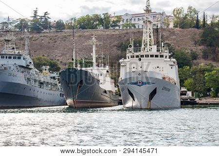 Sevastopol, Crimea - September 2014: Division Of Oceanographic Research Vessels 